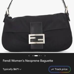 Fendi Black Neoprene Shoulder Bag